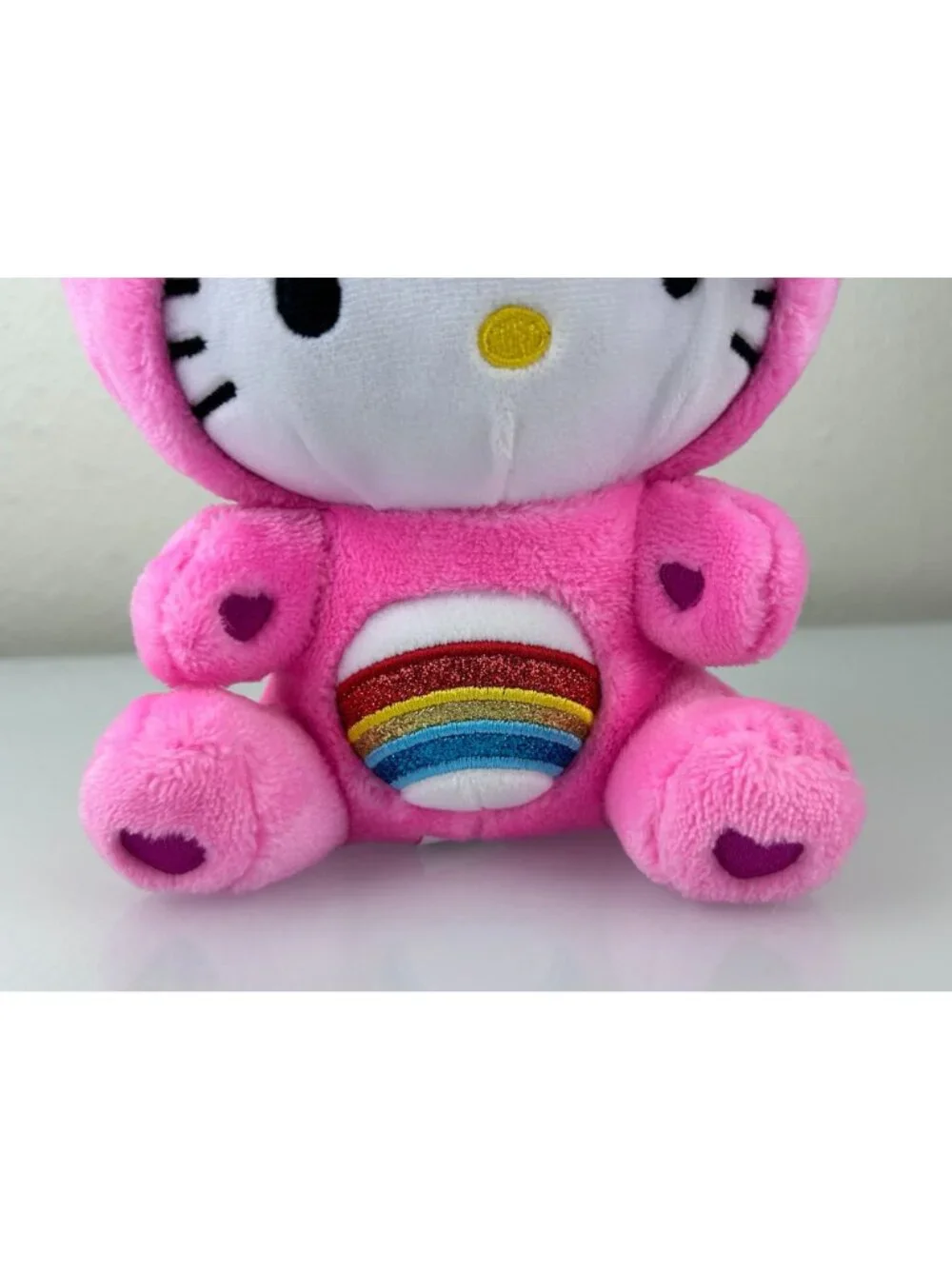 Care Bears Hello Kitty Stuffed Animal Plush Rainbow Bow Gift Cute NWT Sanrio